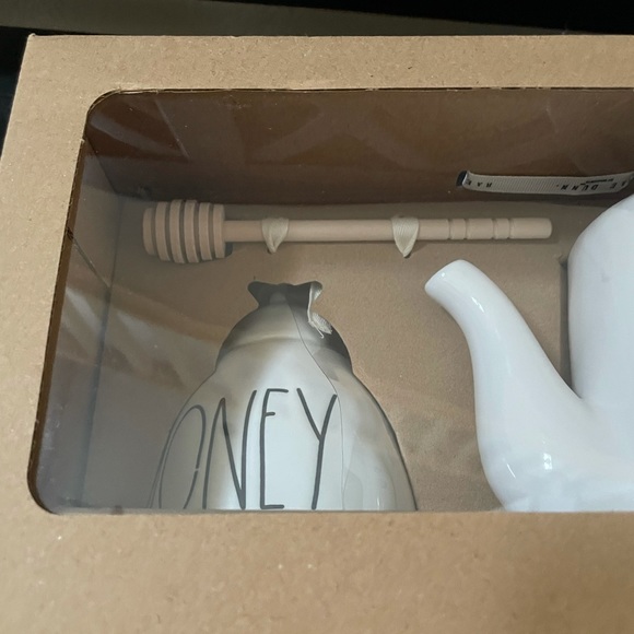 Rae Dunn Tea and Honey Pot with Dipper Set NEW - Picture 3 of 5